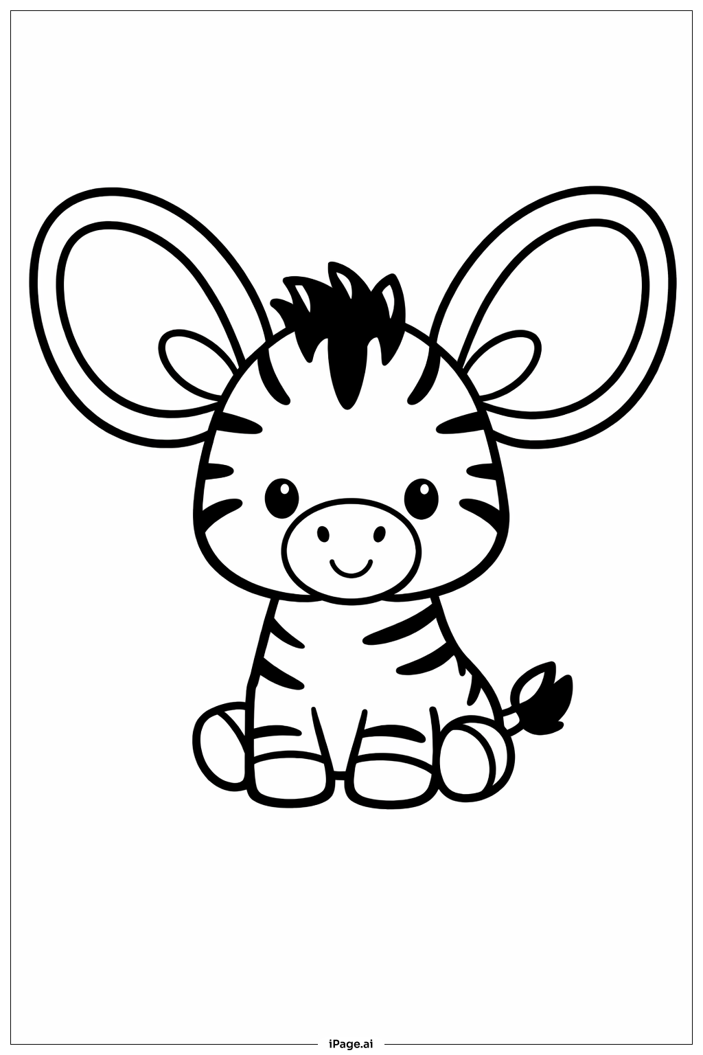 Trang tô màu Ngựa Vằn Tai Lớn