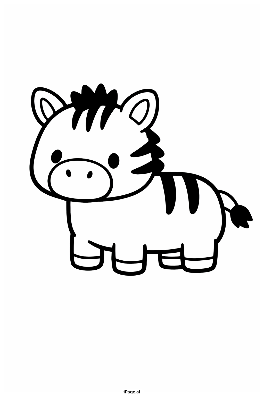 Trang tô màu Ngựa vằn chân ngắn