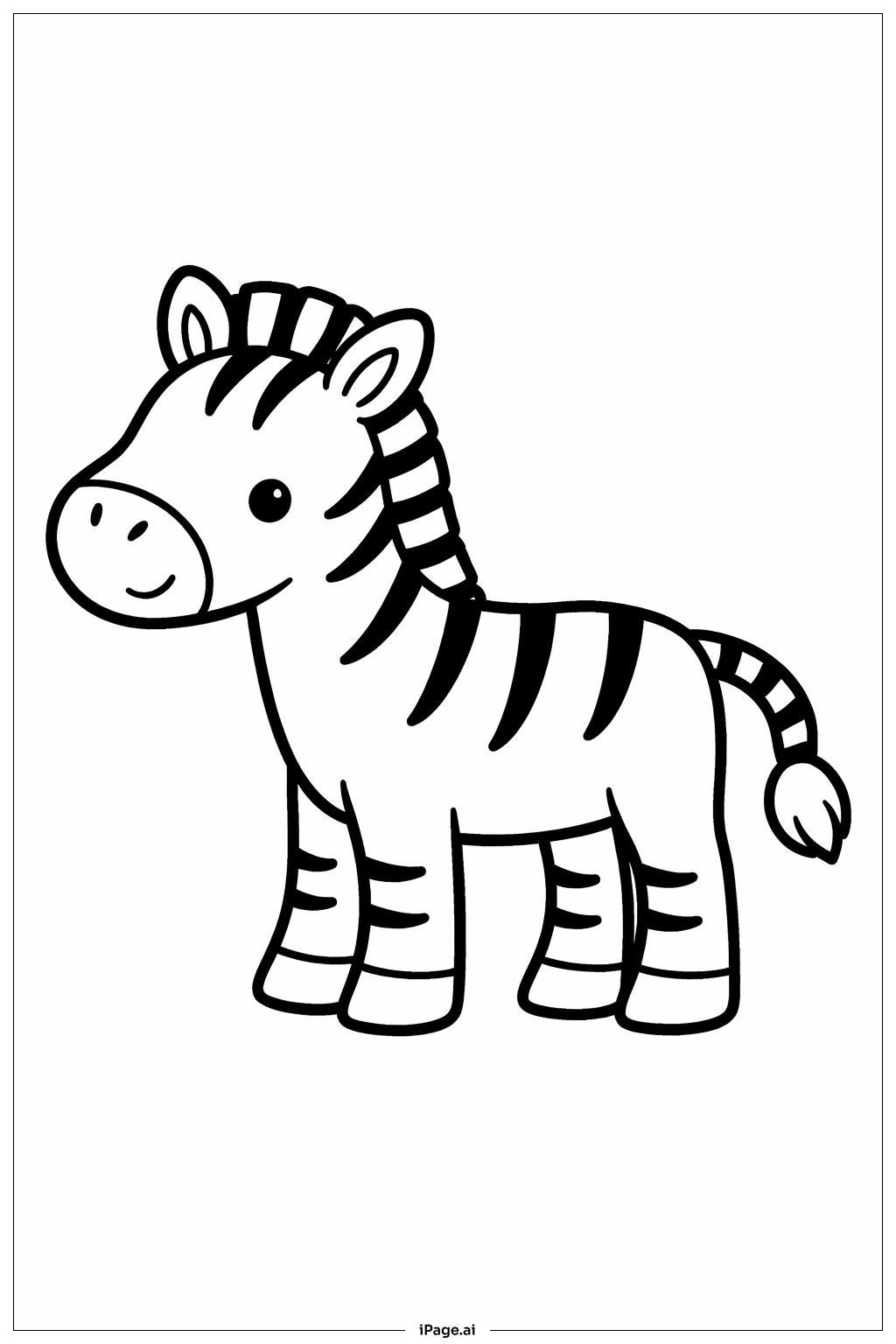 Trang tô màu Ngựa Vằn Với Đuôi Sọc