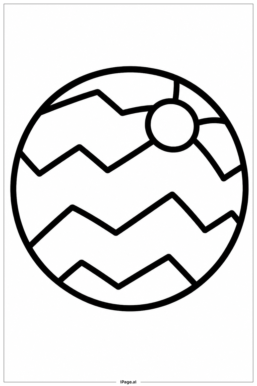  Page de coloriage Balle de plage zigzag 