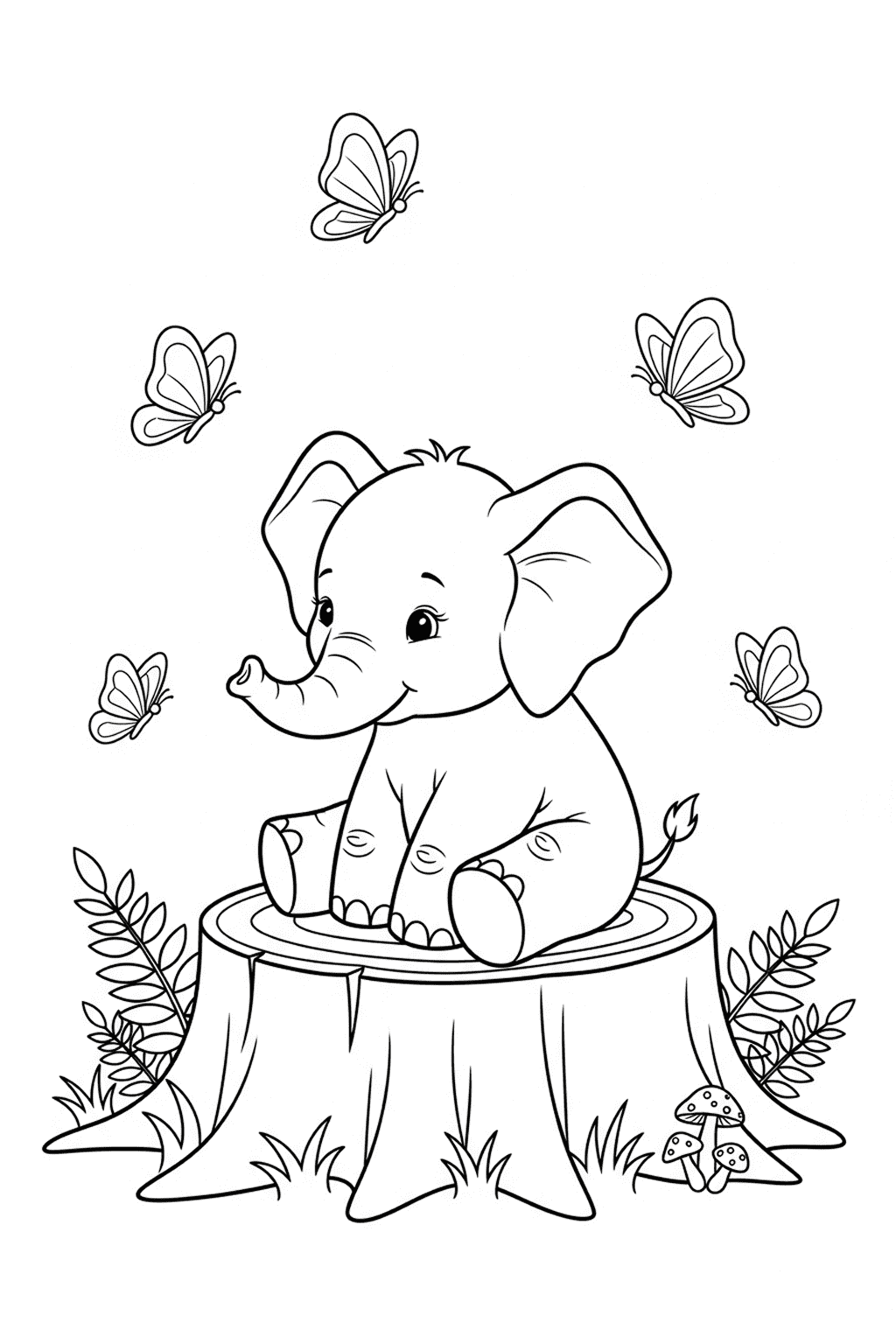 Elephant online coloring page