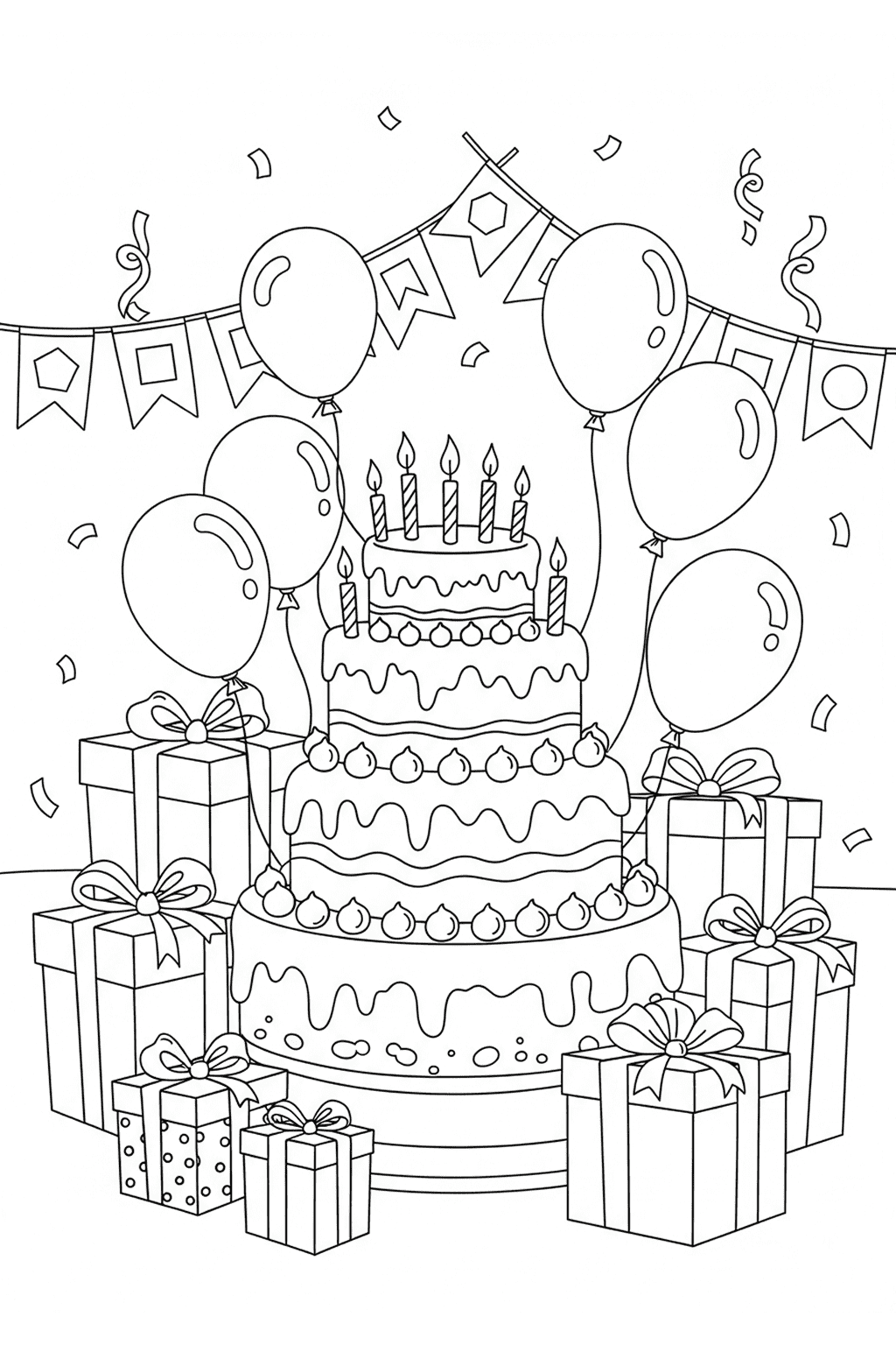 Cake online coloring page