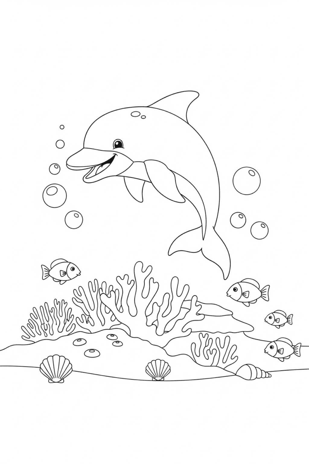 Dolphin online coloring page