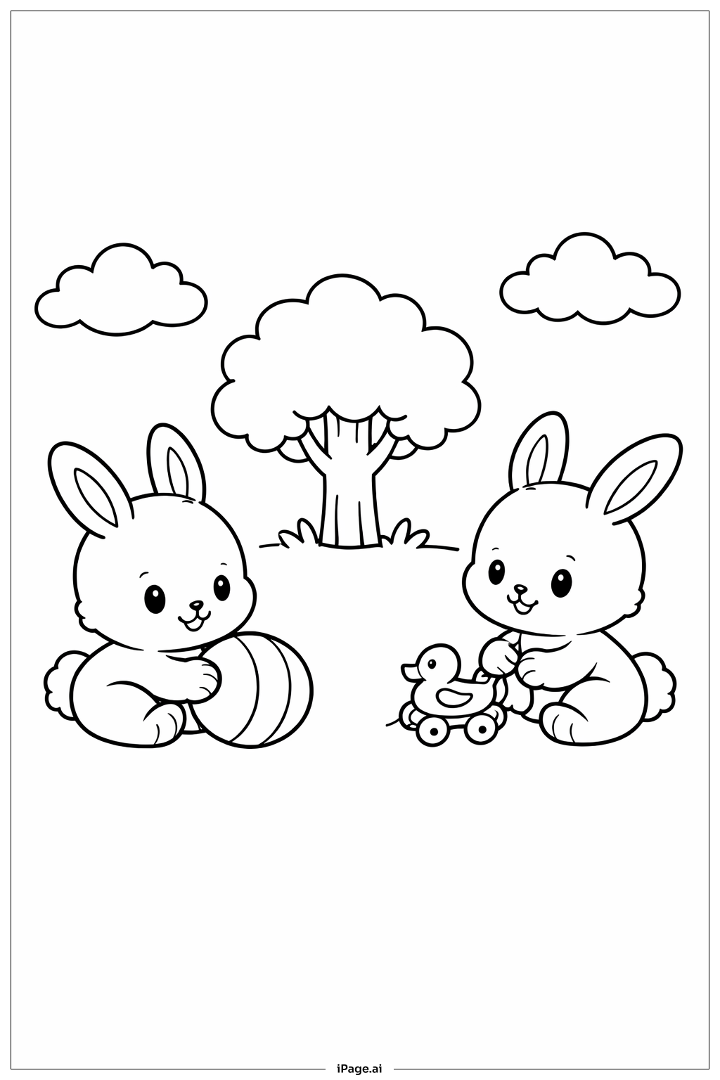 Fluffy Easter Bunny Coloring Page For Kids Coloring Pages 586x764