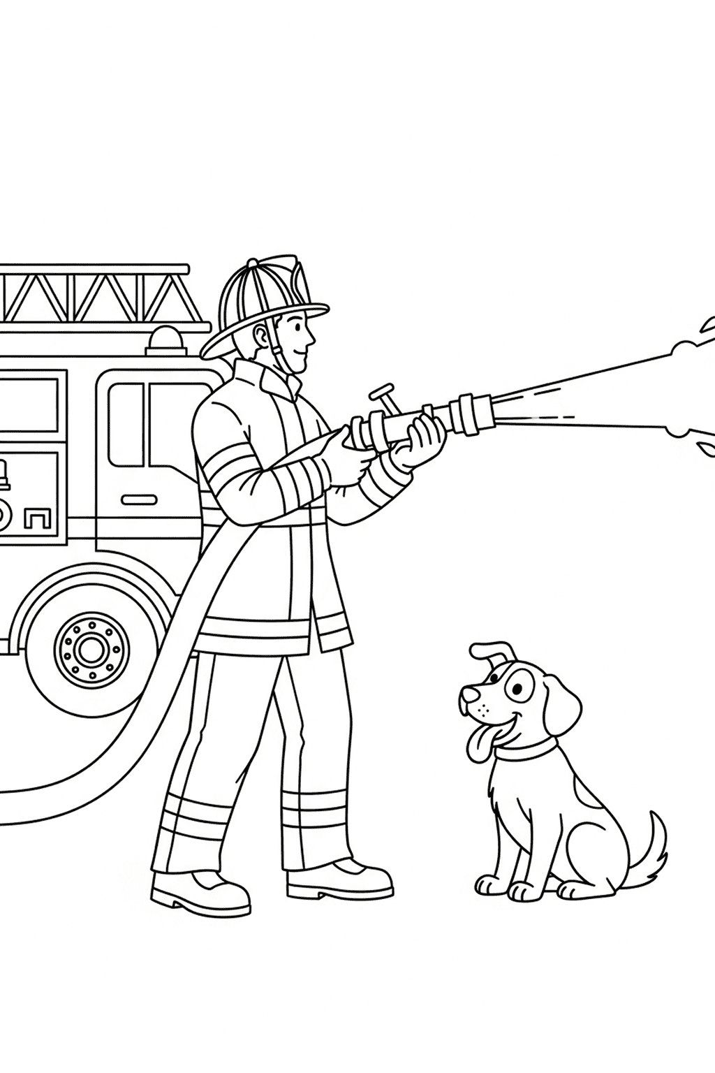 Firefighter online coloring page