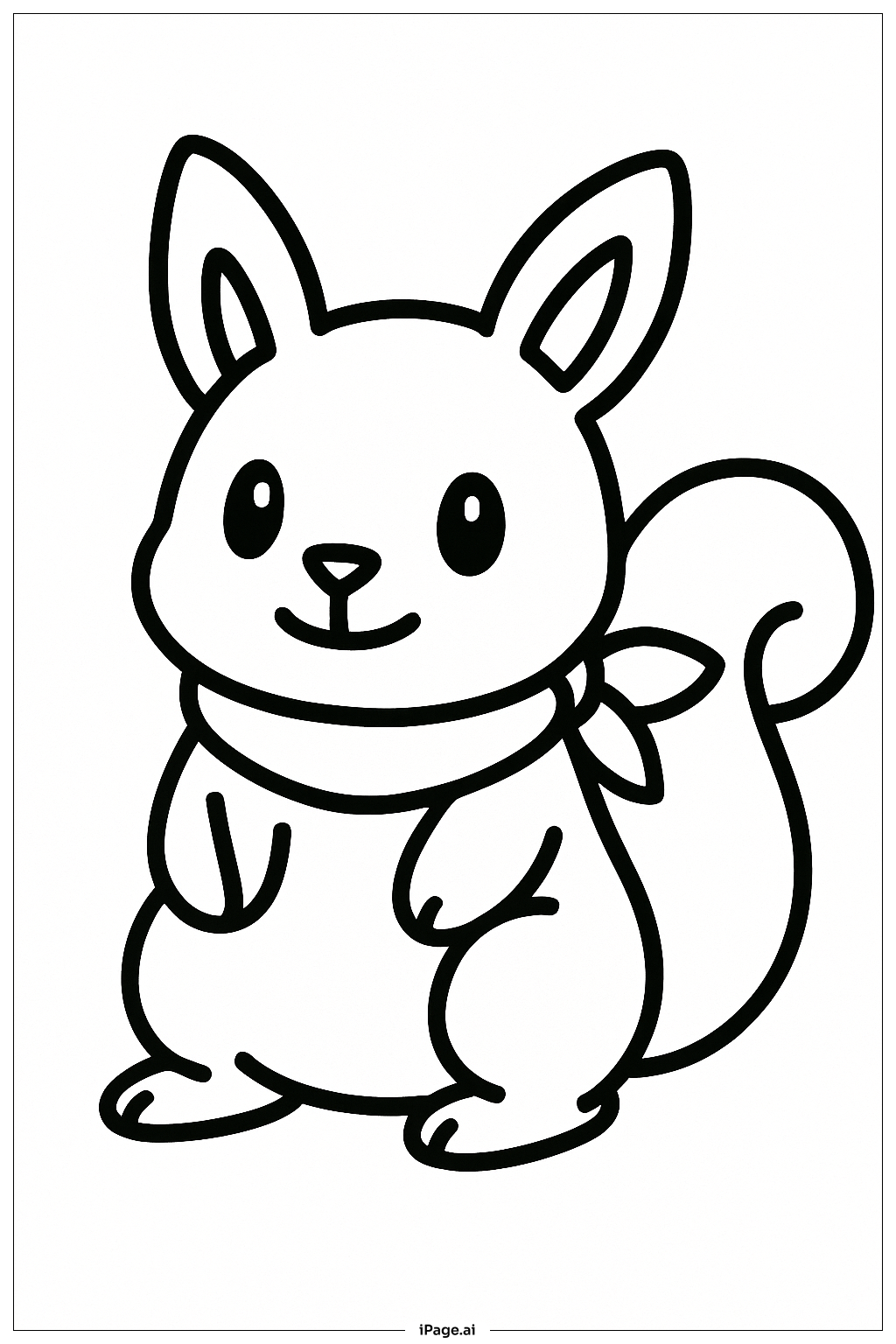 スカーフをしたポケモン 塗り絵ページ（無料のPDF＆PNGプリント）